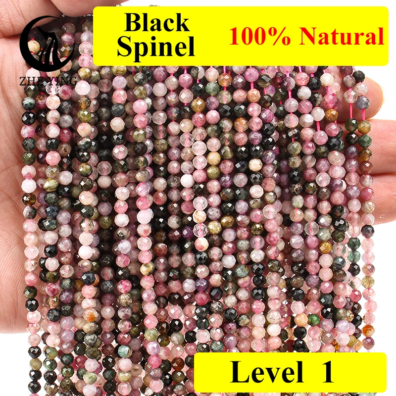 Zhe Ying 100% Ruby Stone 4mm Natural Faceted Epidote Amazonite Fluorite Beads for Jewellery Making DIY Bracelet Accessories