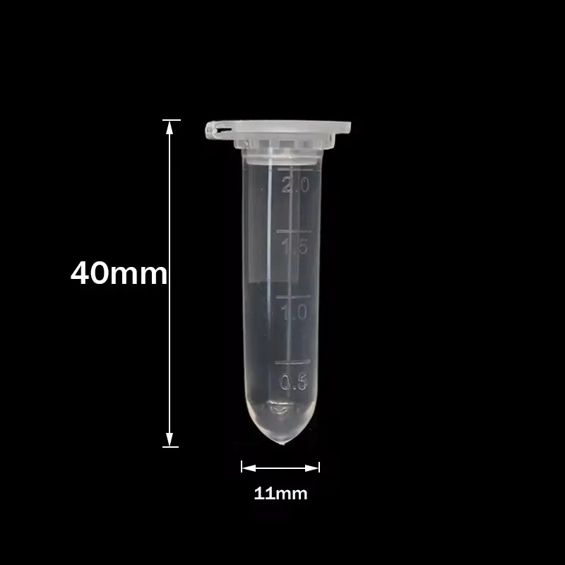 Centrifugebuizen van 2 ml Polypropyleen Helder Afgestudeerde Mirco-reageerbuizen met klikdop voor monsteropslagcontainer Geen lek