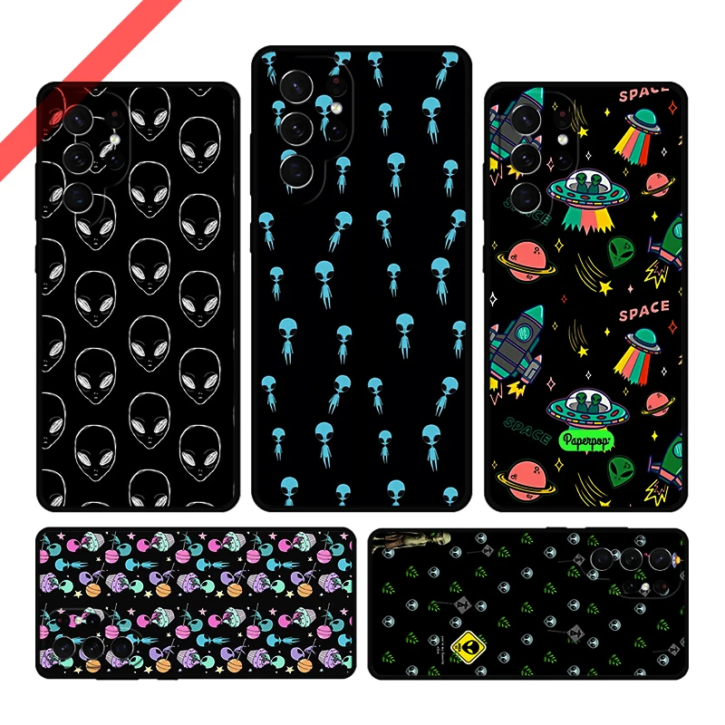 Alien Martian UFO Phone Case For Samsung Galaxy S20 FE S21 S10 S23 Plus S24 S22 Ultra Coque Note20 Note10 S9 S8 Cover Capa