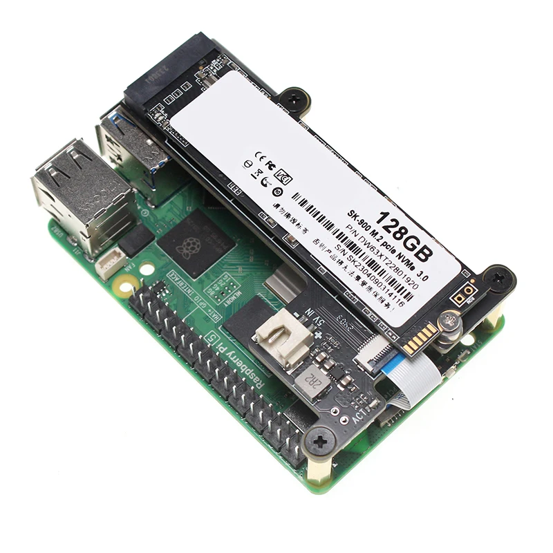 Raspberry Pi 5 X1001 M2 SSD expansion board PCIE to M2 NVME SSD 2280 adapter board
