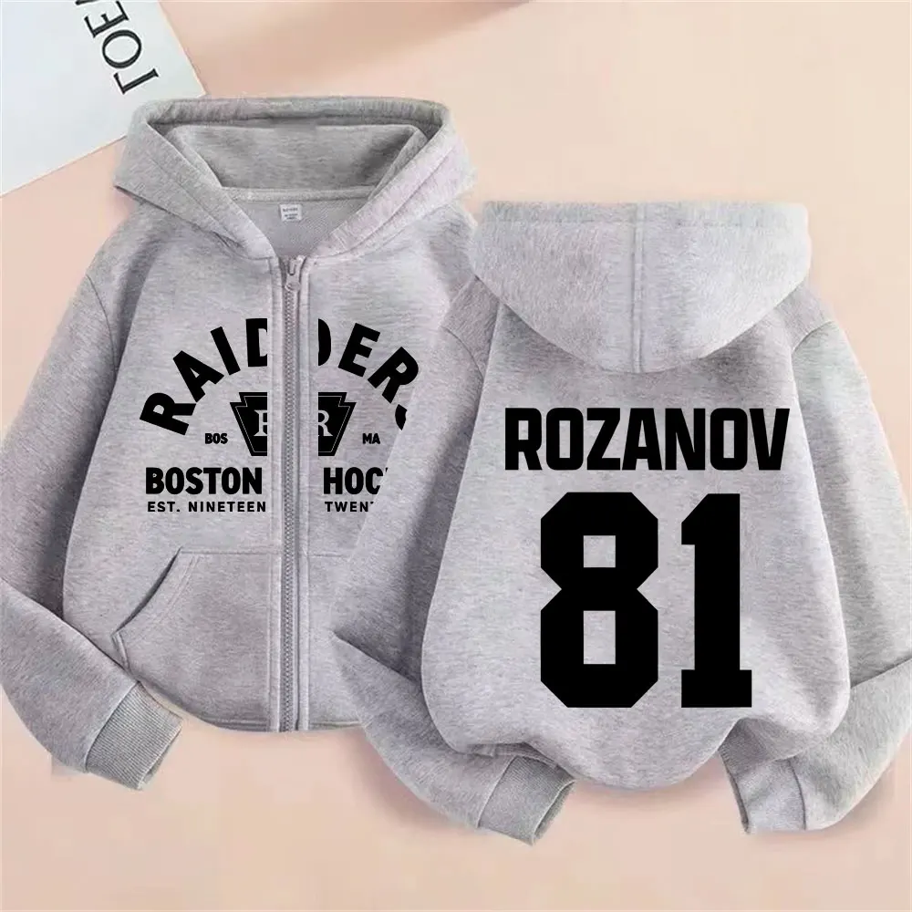 Beheizte Rivalry LIya Rozanov 81 Boston Raiders Zipper Hoodie Männer Frauen Casual Übergroße Zip Up Jacke Männliche Sweatshirt Streetwear – Detail 6
