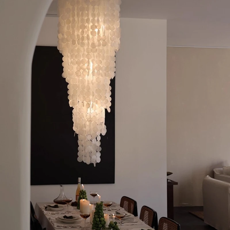 

Shell wind chimes chandelier villa duplex homestay residential restaurant stairs bedroom ambient light