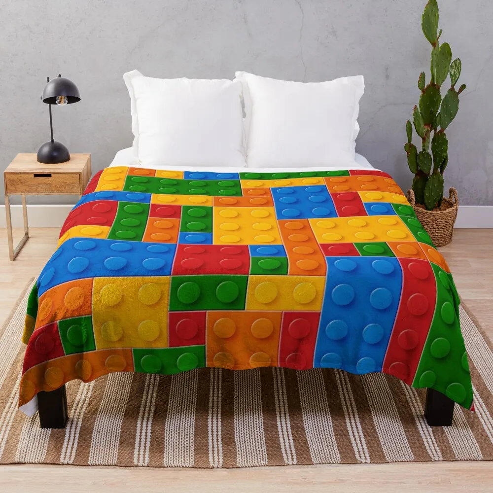 

Plastic Building Blocks Toy Throw Blanket halloween Single Blanket