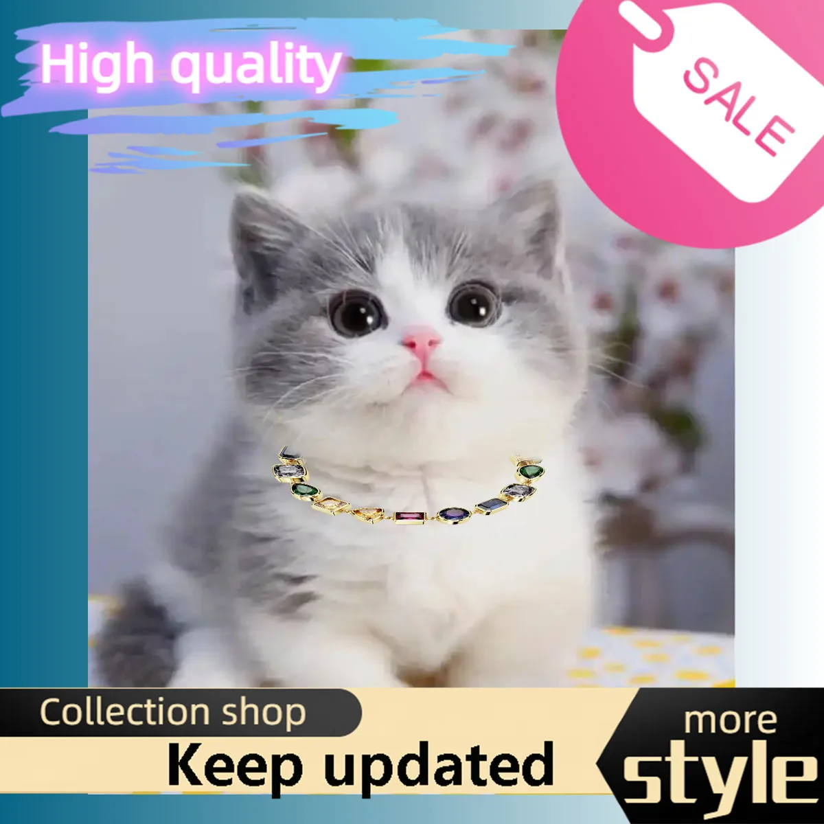 

Cat Accessories 2025 new Austrian crystal jewelry Colorful candy crystal hand luxury exquisite girl's birthday gift