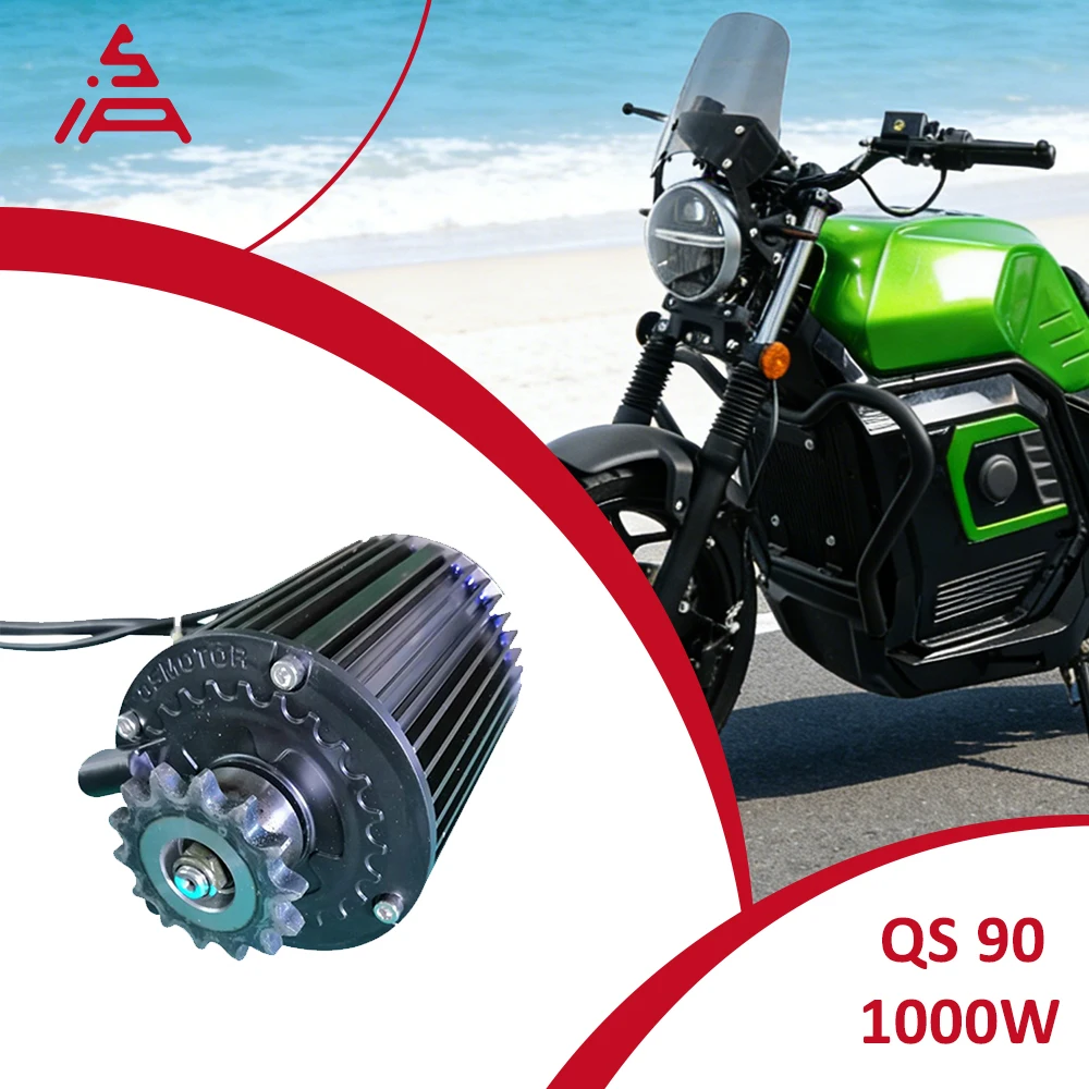 QSMOTOR QS90 Electric Motorcycle Mid Drive Motor 1000W With Belt Or 428 Sprocket 14T Type Motor  ﻿  ﻿