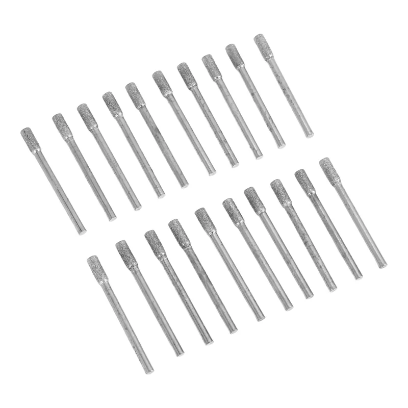 

AS94-20 шт. алмазные шлифовальные насадки 4 мм, шлифовальные насадки для головки блока цилиндров, набор вращающихся алмазных заусенцев для большинства шлифовальных инструментов