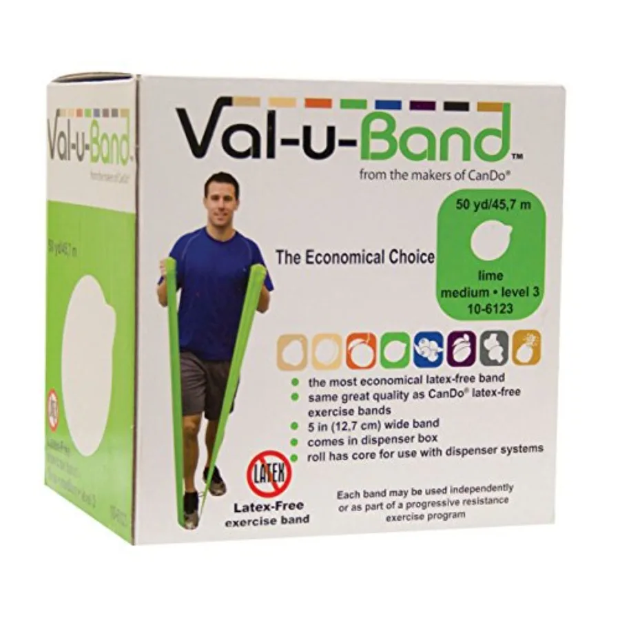 Val-U-Band Latexfreies Übungsband für den Heimgebrauch, lindgrünes Neopren, langlebig und bequem dehnbar.
