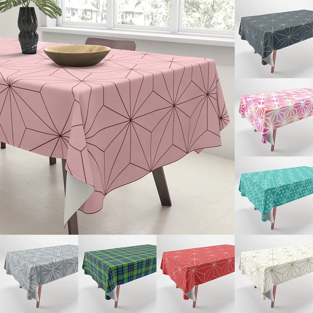 Regular Texture Pattern Printed Tablecloth Home Decor Rectangular Party  Anti-Fouling  Dustproof Cloth