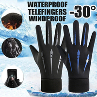 1Pairs Winter Warm Full Fingers Waterproof Windproof Cycling Outdoor Sports Running Motorcycle Ski Touch Screen Gloves