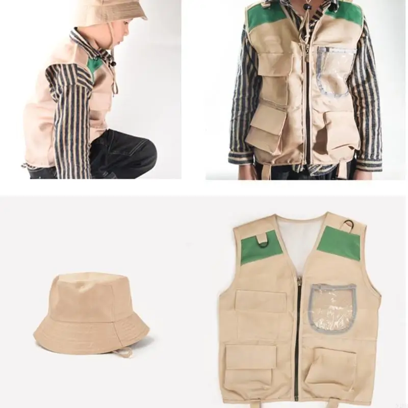 N1HB Kids Outdoor Adventure Camping Gear Costume for Halloween Party