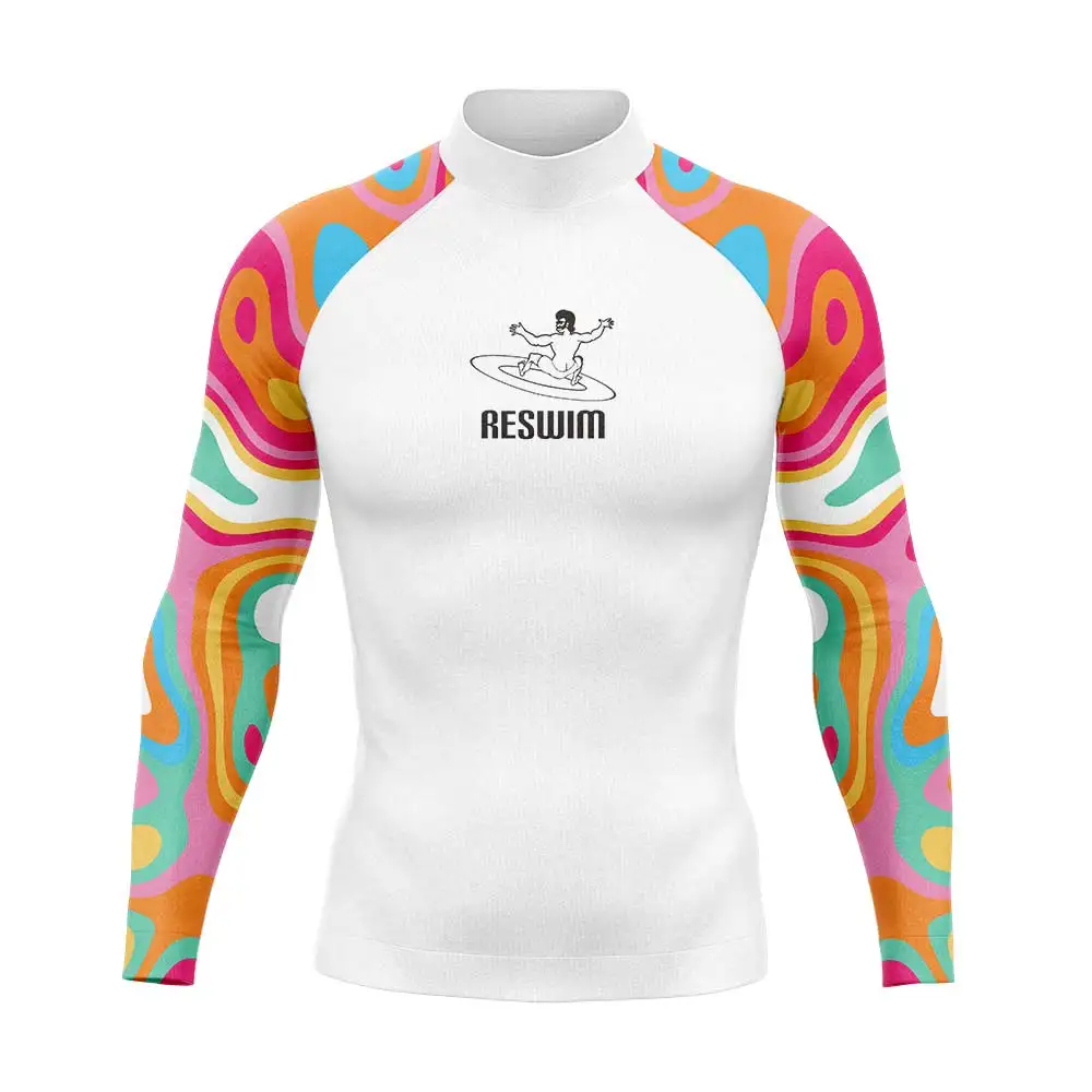 Męska koszulka do pływania na szopkę z długim rękawem Rashguard t-Shirt do pływania z 50 szybkoschnący strój kąpielowy letni surfingowy strój do