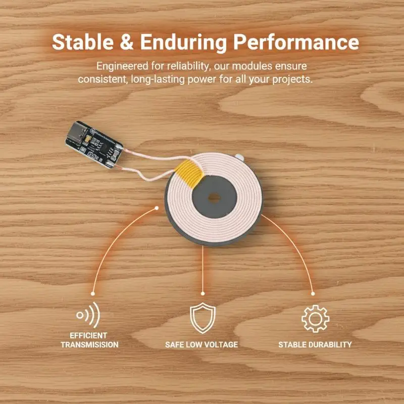 TYPE-C 5V Wireless Power Supply Transmitter Coil System for LED  Induction Charging DIY Science Project