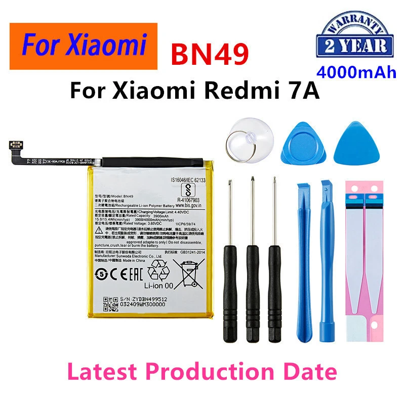 Brand New BN48 BN49 BN51 BN53 BN54 BN55 BN56 Battery For Xiaomi redmi Note 6 Pro/7A/8/8A/note 9/Pro/note 9S/10X/9A/9C/