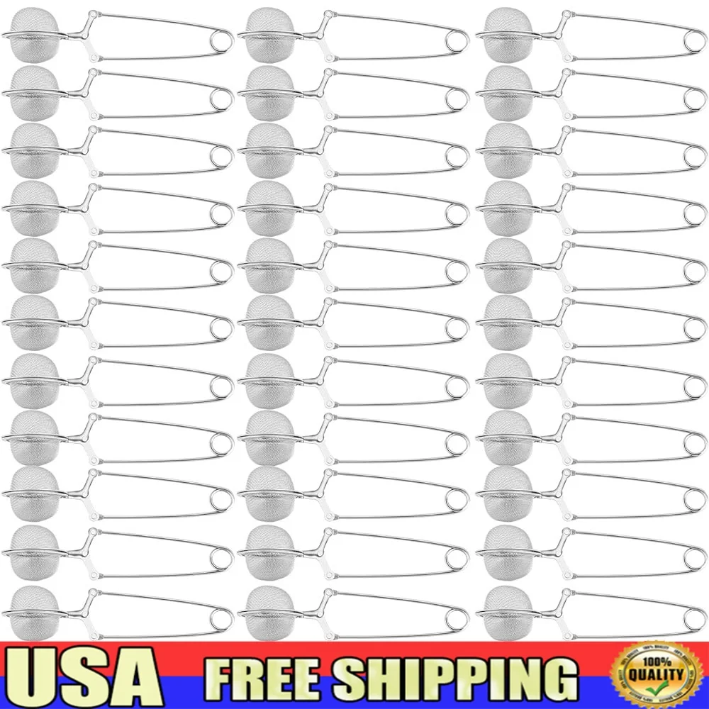 

108 Pcs Stainless Steel Tea Infuser with Handle Snap Ball Metal Loose Leaf Strainer Fine Mesh Brewing Tool