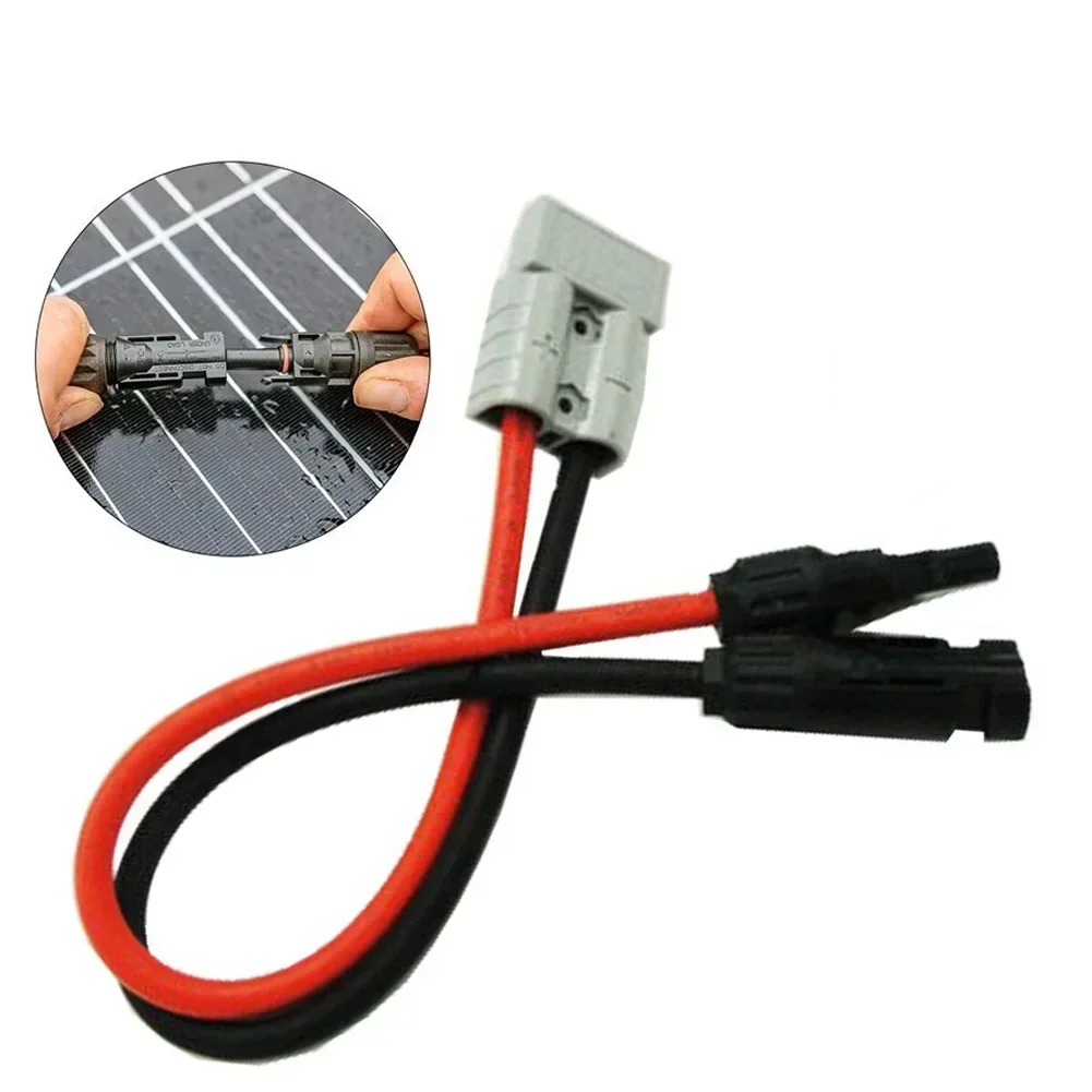 Eeatop 50 AMP For Anderson Plug Connector To Solar Panel Cable Y Adaptor Connector 30cm 12AWG  Male And Female Connectors Parts