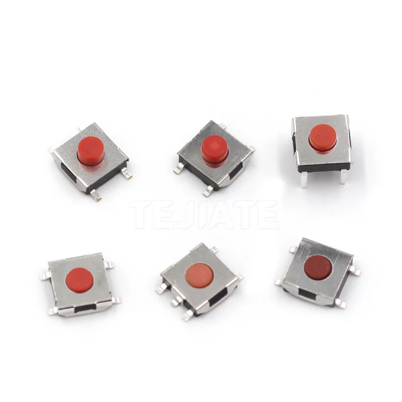 Tactile switch 6*6*2.5/2.7/3.1/3.4/3.7MM push button switch red handle button