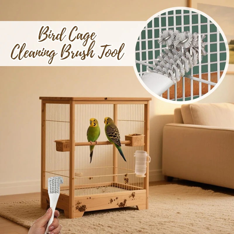 

Durable Bird Cage Cleaner Brush - Efficient Poop Remover Tool & Sanitizing Scrubber for Parrot Cages Cleaning Accessories