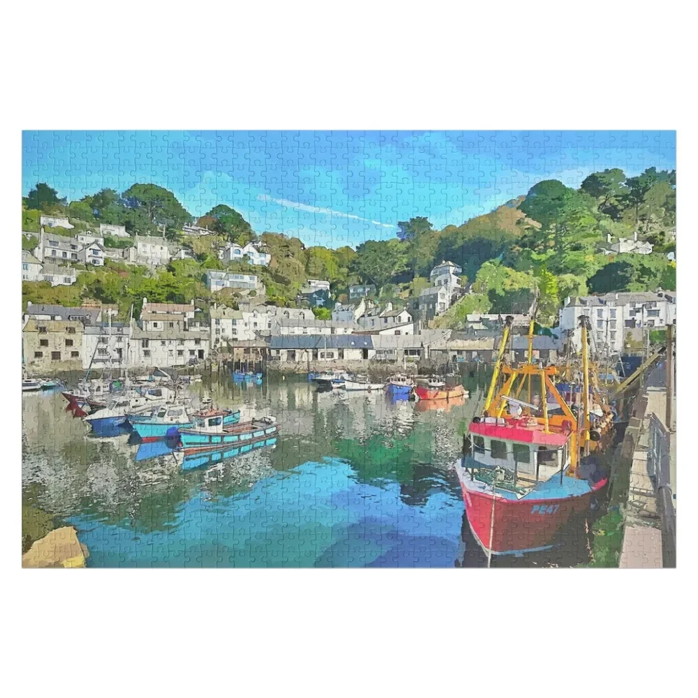 Boats at Polperro Harbour Jigsaw Puzzle With Photo Novel Toys For Children 2022 Puzzle