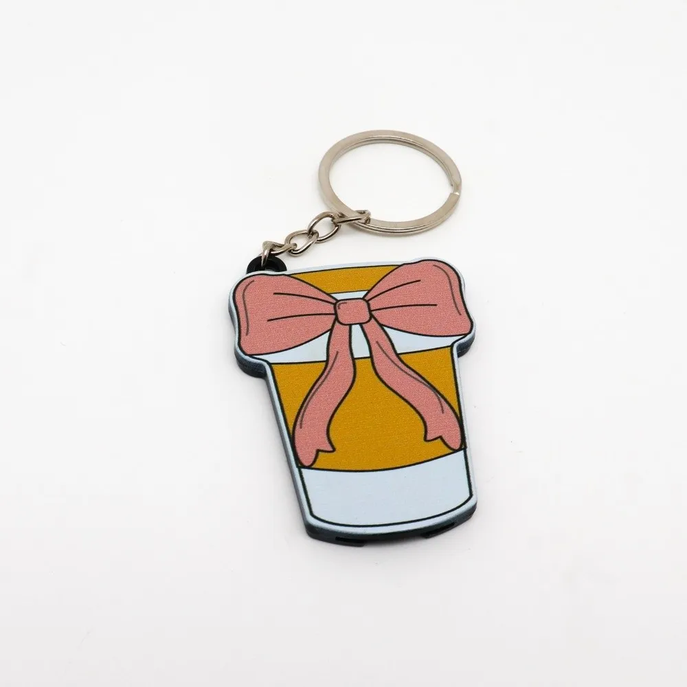 Portable 2 In 1 Bottle Opener Keychain Multi-Function Butterfly Shaped Decorative Ribbon Knot Keyring Pendant Bottle Opener