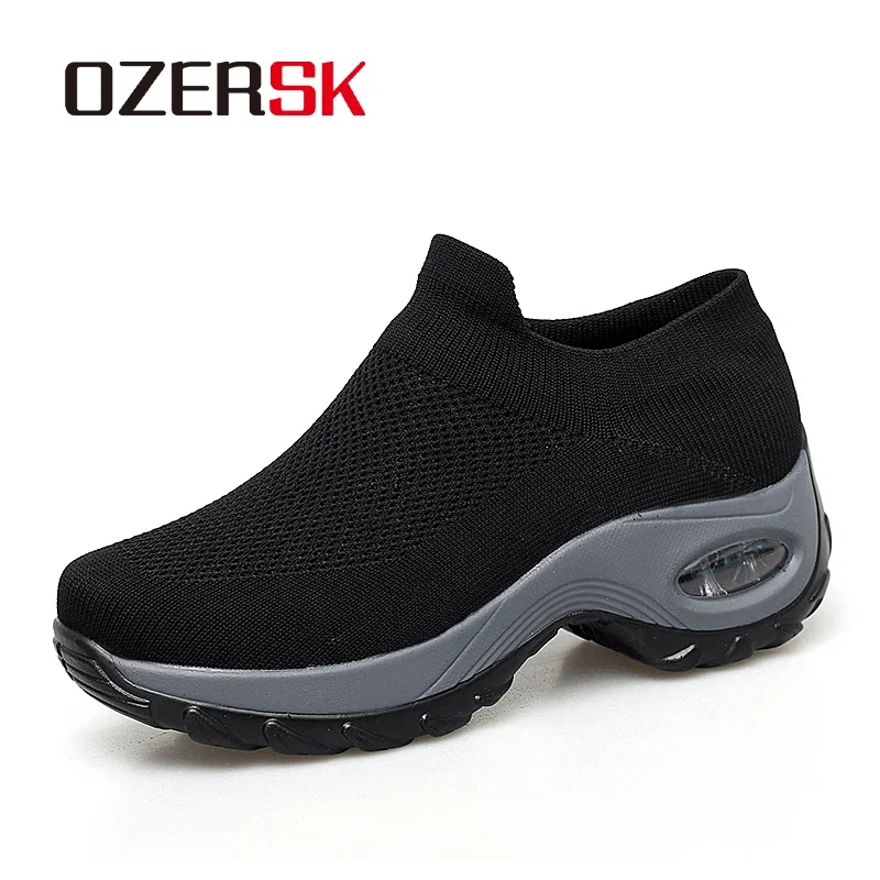 OZERSK Women Mesh Fashion Casual Shoes Lace Up Comfortable Breathable Sneakers Outdoor Athletics Sport Running Shoes Size 35-42