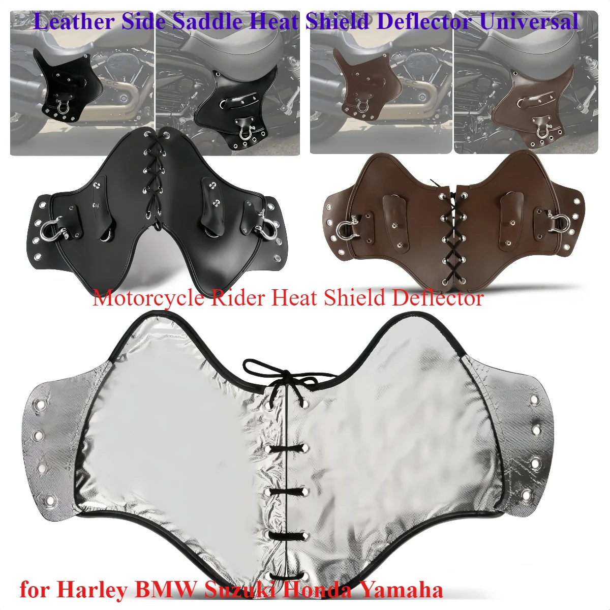

Кожаный боковой теплозащитный дефлектор для мотоциклов, универсальный, для Harley, BMW, Suzuki, Honda, Yamaha