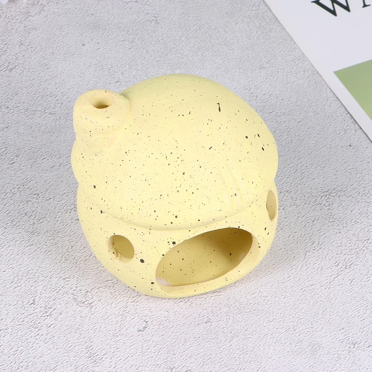 

1Pcs Ceramic Pot Fish Shelter Yellow Aquarium Decoration Hollow Habitat Cave Natural Fish Tank Ornament Shrimp Hiding Spot