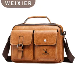 Casual Heren Tas Pu Lederen Schoudertassen Mannen Aktetas Handtassen Laptop Tas Aktetassen Kantoor Business Tote 가bolso De Hombre