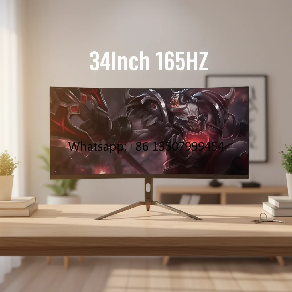 34 Inch Monitor 165Hz WQHD Screen Curved DP 3440*1440 21:9 LED Gamer Computer Desktop Wide Display  low cost LCD monitor
