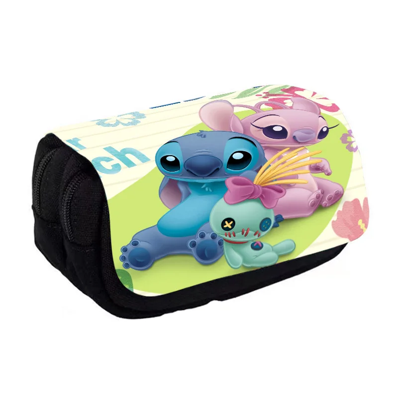 Disney Lilo & Stitch Theme Styles Pencil Bag Nylon Pencil Case Children Black  High Quality Stationery To School Supplies Gifts