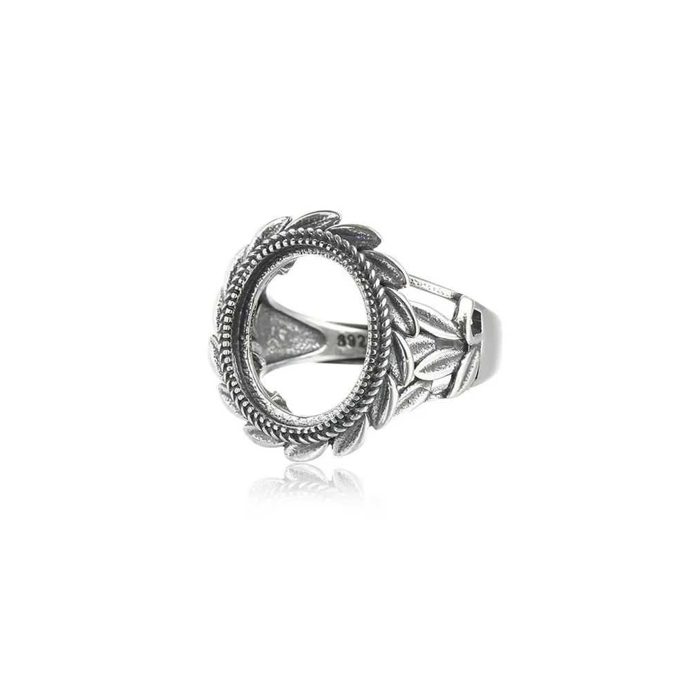 

Ring Setting for 12x14mm Oval Cabochons 925 Sterling Silver Ring Blank Adjustable Ring Base
