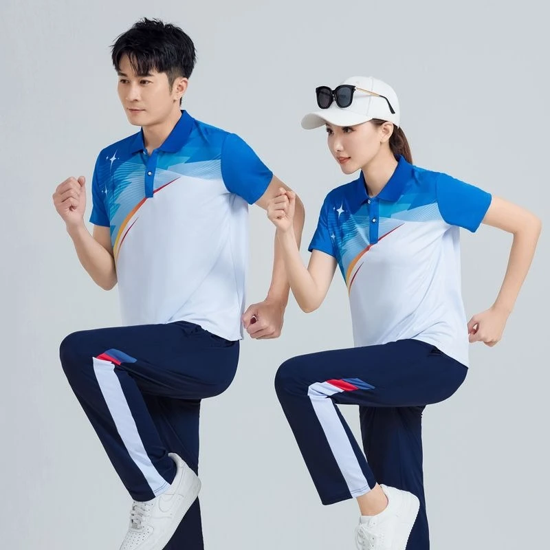 Men Women Sportswear Set White Pants Jacket Running Fitness Square Dance Team Uniform Chinese Style Loose Fit view 3