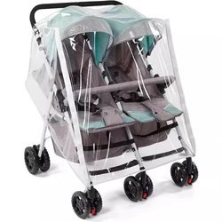 Waterproof Twin Stroller Rain Cover Universal EVA Material Thickening Raincoat for Double Infant Strollers Stroller Accessories