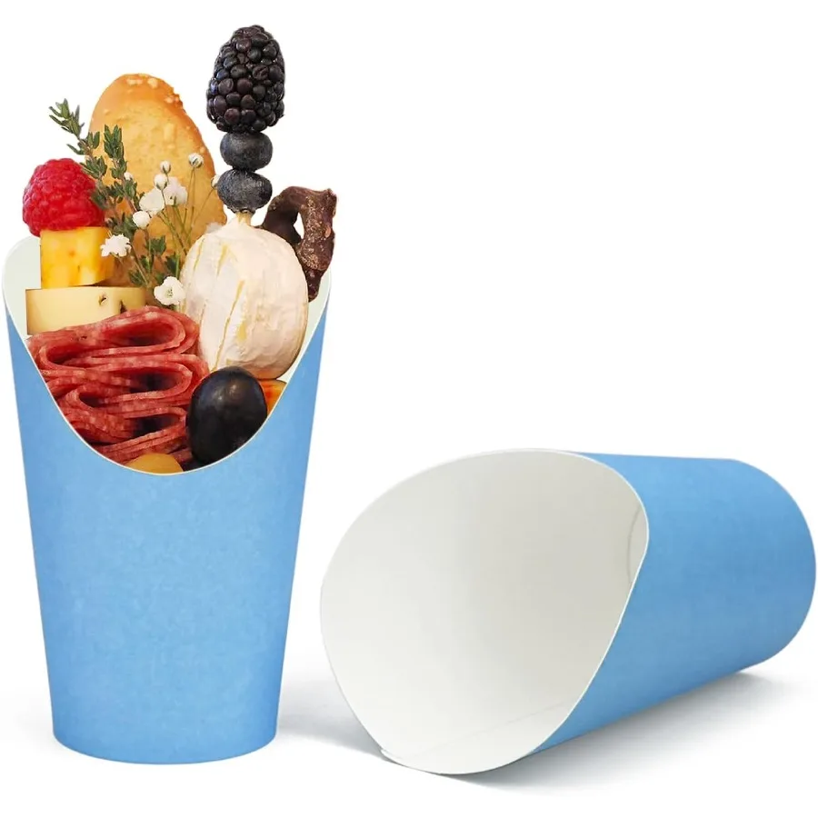 50 Stück Pommes-Frites-Halter, 12 Unzen, Einweg-Papier-Pommes-Frites-Becher für Charcuterie, Snacks, Servieren, Outdoor-Events, Picknicks und Parti
