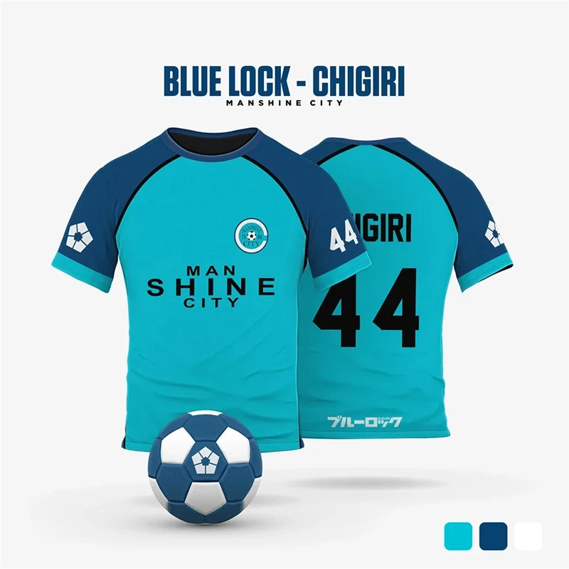 Blue Lock Manshine City Cartoon Anime Cosplay Men Jersey Summer Short Sleeve  Tee Custom Name Number Tops 2025 Women T-shirt image 3