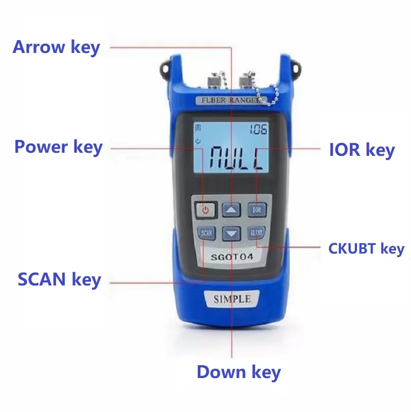 Detector de fallas de punto de interrupción de fibra óptica portátil de alta calidad de 60 KM Sgot04 OTDR