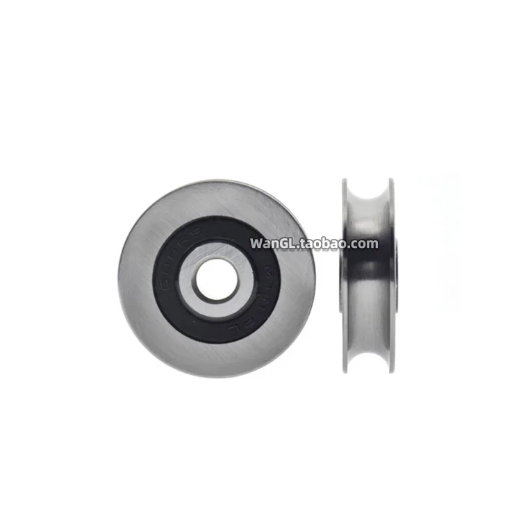 1pc U0630 bearing steel pulley U-groove R3 track wheel suspension pulley silent guide wheel rust proof chrome plated 6 * 30 * 8