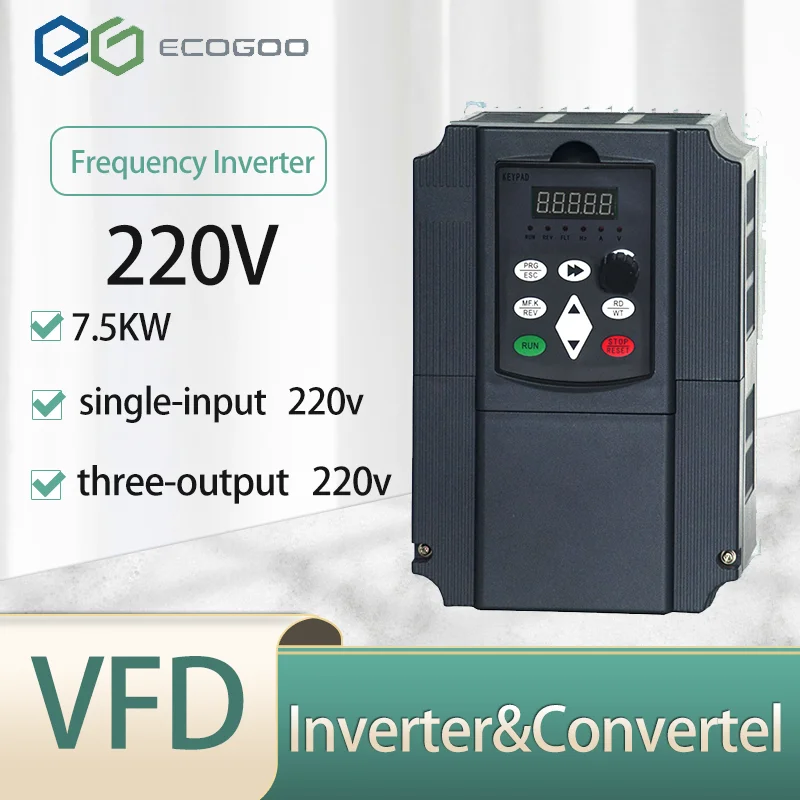 

Frequency converter 220V vfd single phase input three phase output 5.5/7.5 KW Variable frequency drives