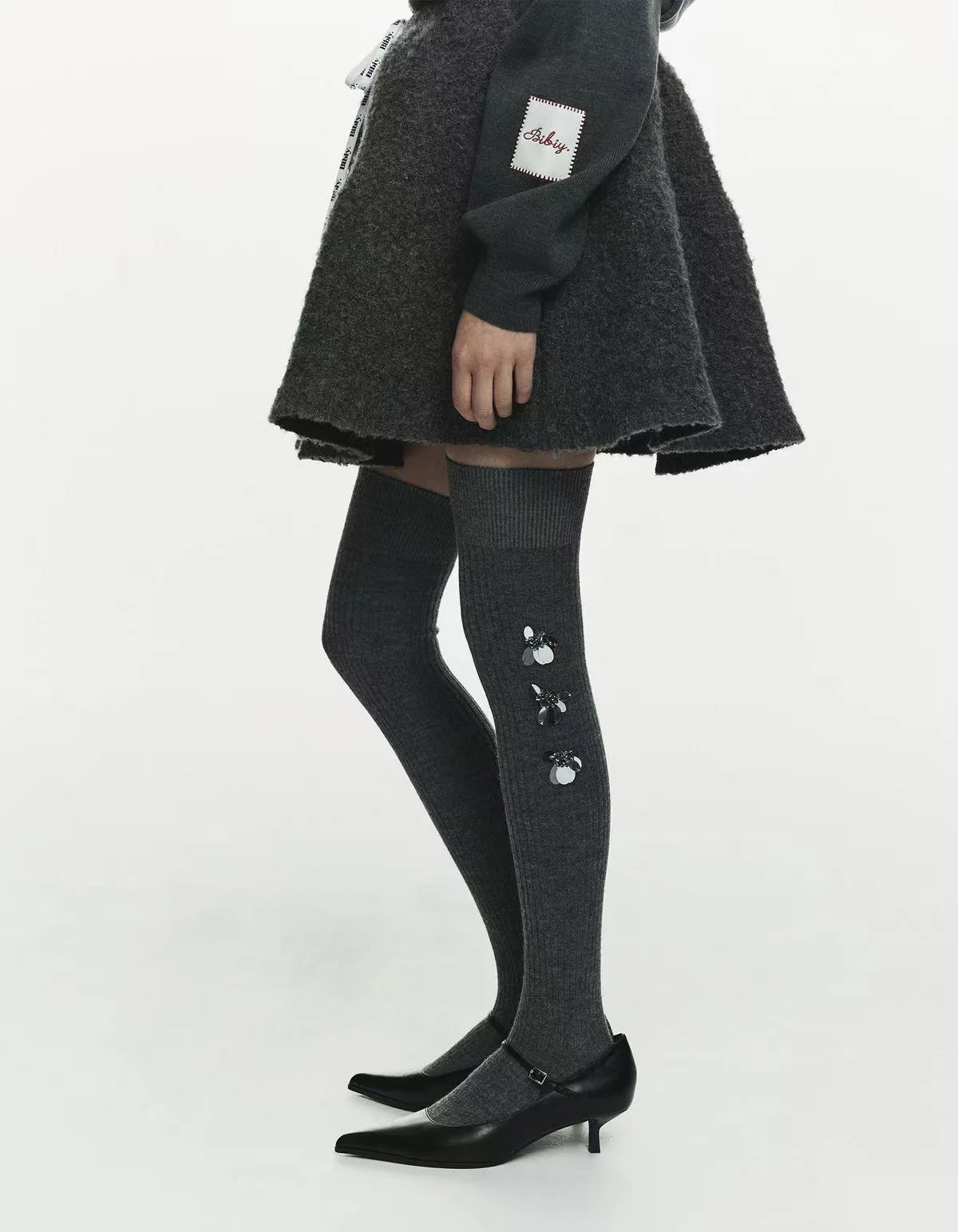 

Embroidered Bibi Logo Half Skirt A-Line Loose Fit mid Waist Commute Style Spring Collection Ladies Fashion Other Material
