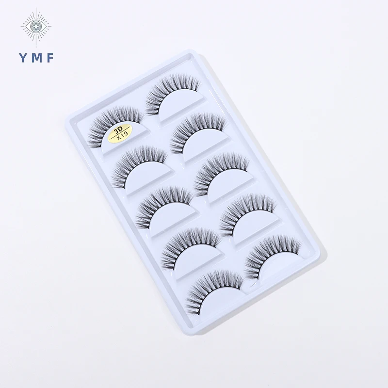 5 Pairs 3D False Eyelashes Natural Soft Volume Extension  Fluffy  Messy Reusable