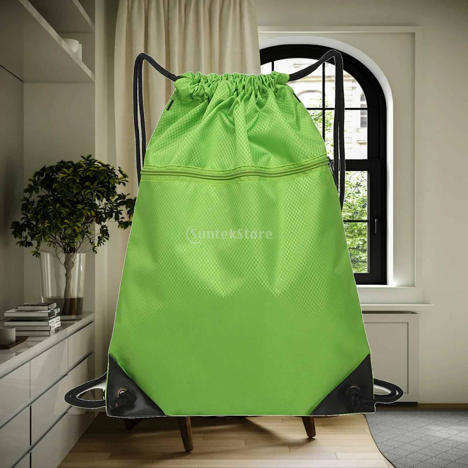 Nylon Sport Drawstring Bag for Gym Backpack Lightweight Sack Pack String Bag Unisex for Fitness Training Outdoor Hiking Camping