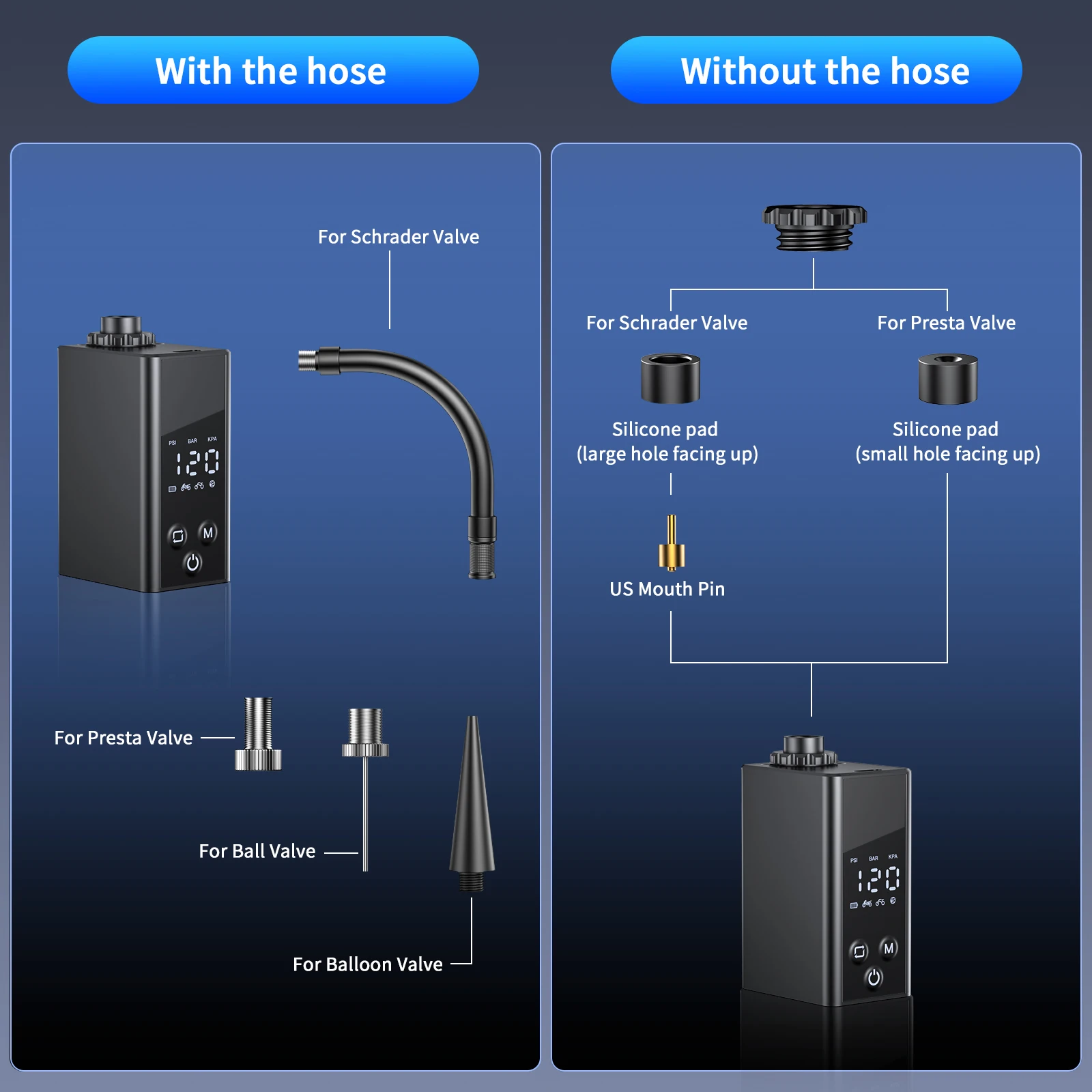 Extractme مضخة دراجة كهربائية صغيرة 120 رطل لكل بوصة مربعة نوع-C قابلة للشحن منفاخ هواء محمول AV FV صمام ملحقات دراجة الطريق الجبلية