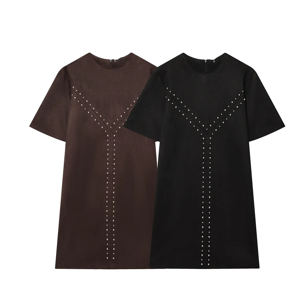 Ropa de mujer 2025 Primavera y novedad de verano estilo simple jersey de manga corta vestido de chaleco de estilo casual de moda para mujer