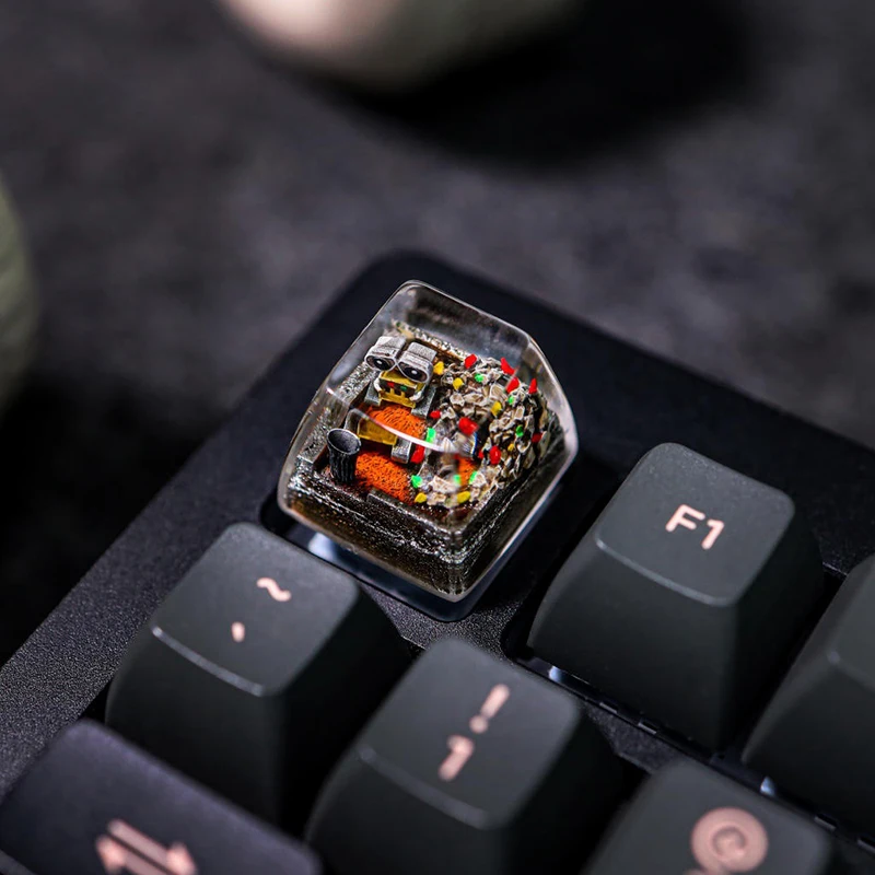Organism Resin Keycap Creactive Art Keyboard Decoration Anime Figure Movies Theme 3D Landscape Replaceable Keyboard Keys