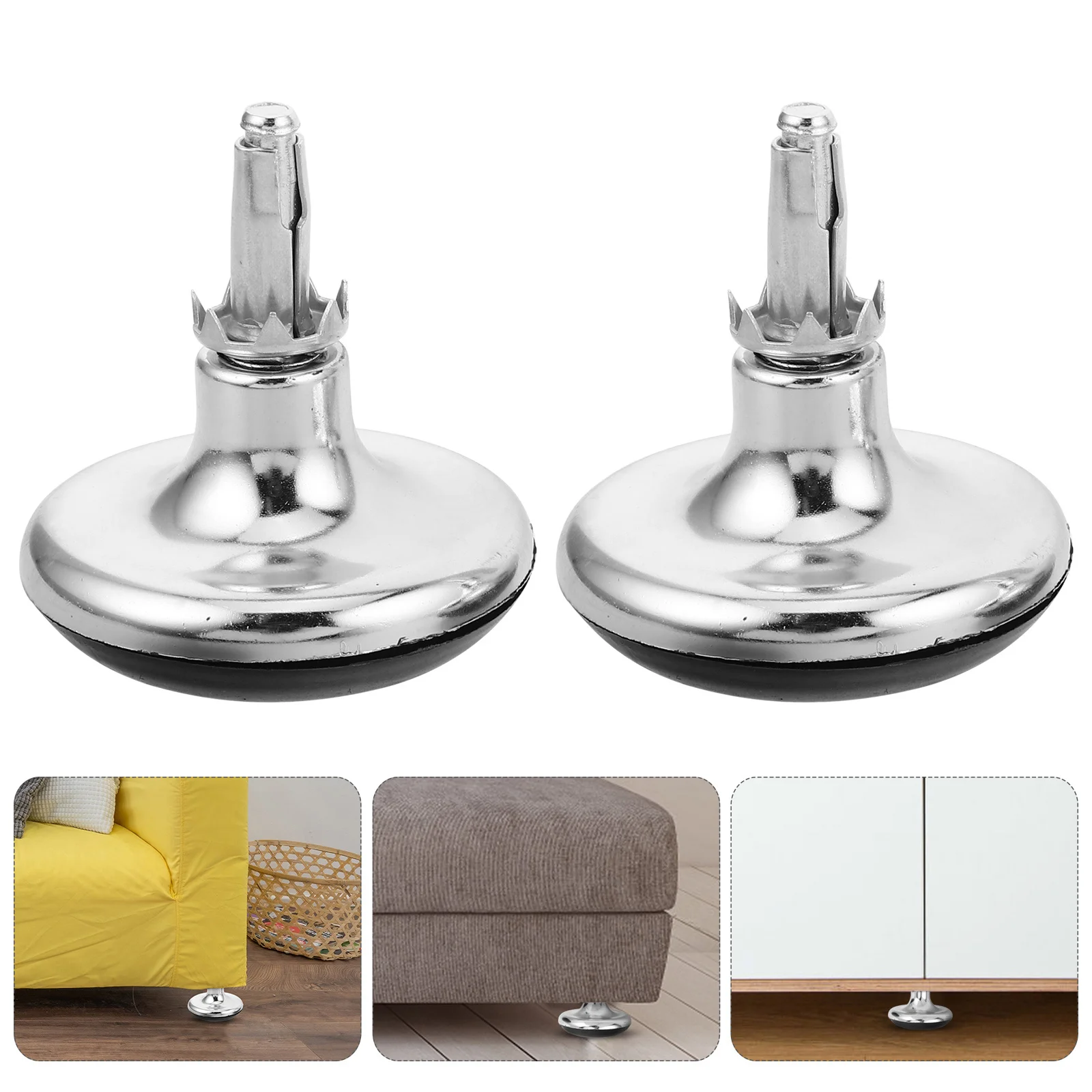 

8Pcs Furniture Legs Chrome Plated Heavy Duty Sofa Bed Chair Drum Furniture Sliders Floor Protectors Easy Install