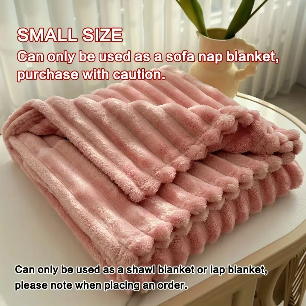 Cream Faux Rabbit Fur Plush Blanket, Thick Cozy Luxury Bed Throw, Soft Fluffy Blanket for Bedroom Sofa, Holiday Gift