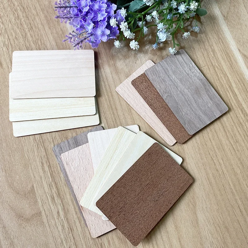 1Pc Wooden Card NFC 13.56MHZ RFID Tag 504Bytes 215Ntag Chip Membership Contactless Business Gift Social Recognition Lasercard