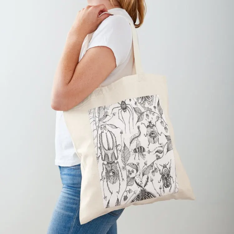 

“A collection of insects and magic mushrooms” Tote Bag Big bag women shopping bags foldable shopper bag women Lady bags