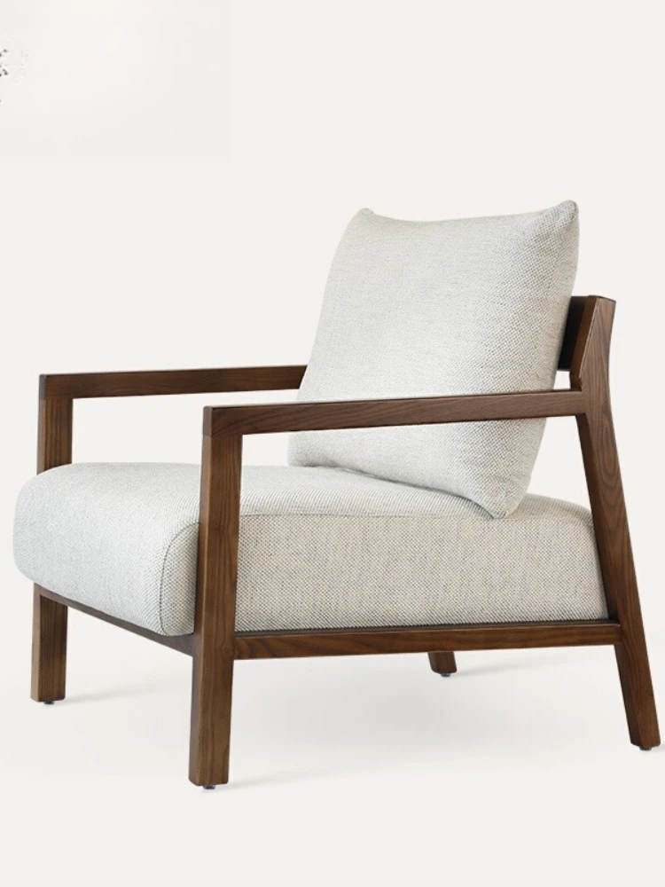 كرسي ترفيهي من الخشب الصلب إيطالي حديث وبسيط وبسيط لغرفة المعيشة وشرفة كرسي أريكة للضيوف