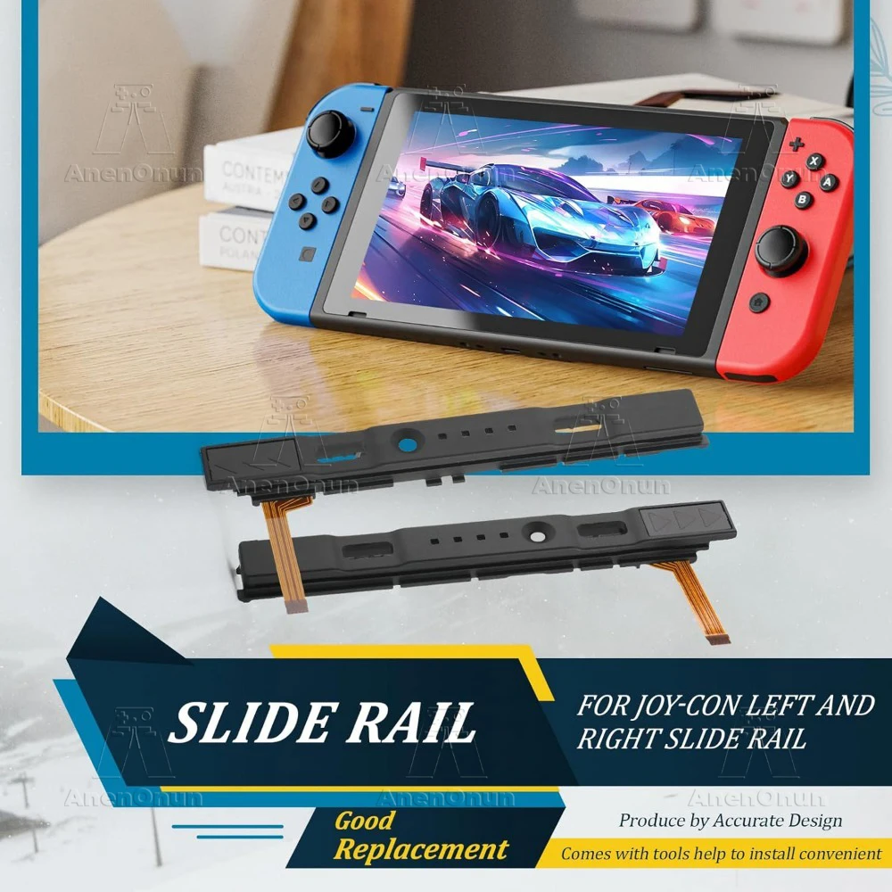 スイッチ/スイッチ OLED ジョイコン用スライド レール 交換修理キット センサー フレックス ケーブル付き 左右スライド レール プレミアム耐久性パーツ