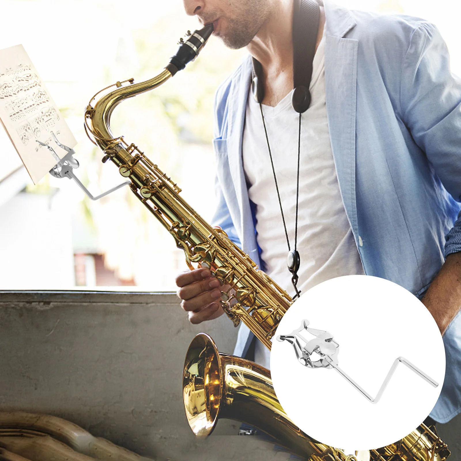 

Alto Saxophone Music Folder Score Reading Clip Note Supplies Metal Instrument Accessories Holder Lyre